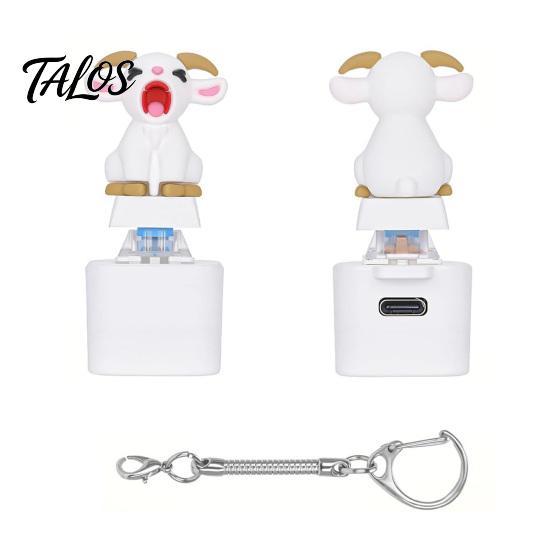Sheep Finger Clicker 1/2/3Pcs Screaming Goat Keyboard Fidget Toy, Rechargeable Light-Up Keycap Toy with Light Sound, Animal Push Button Decompression