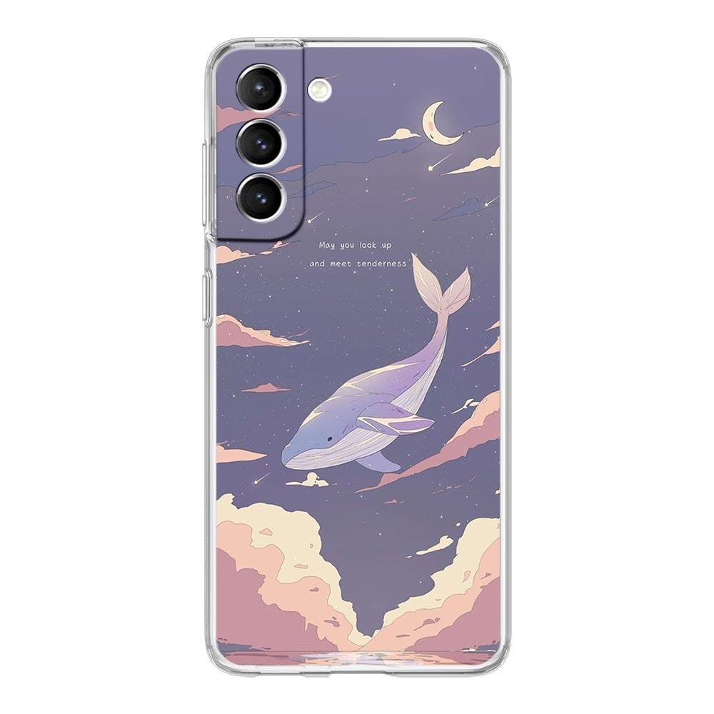 INS Japan Sunset Scenery Clear Phone Case For Samsung Galaxy S23 S22 5G S20 Ultra S21 FE 5G S10E S9 S8 S10 Plus Soft Back Cover