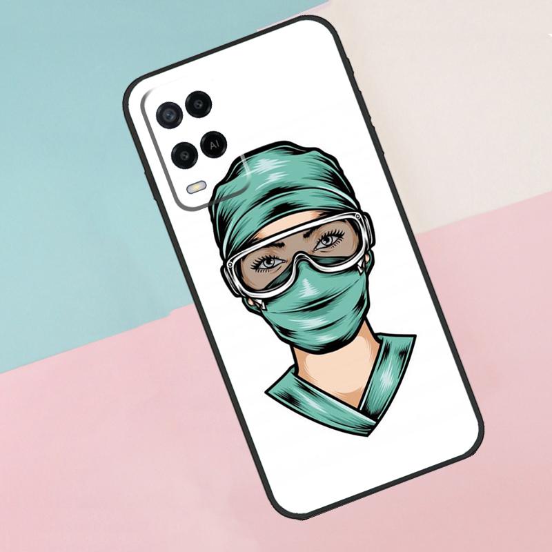 Cartoon Medicine Doctor Nurse For Oppo A16 A76 A96 A15 A80 A60 A40 A94 A54 A98 A78 A18 A38 A58 A17 A77 A74 A57S Phone Case