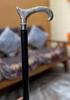 Silver Brass Derby Handle, Foldable, Handmade Cane for Men & Women Vintage Black Wooden Walking Stick
