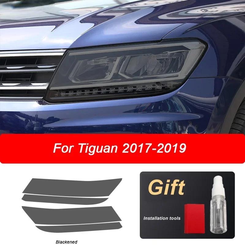 Folia Ochronna na Reflektory Samochodowe Przezroczysta Czarna Naklejka TPU Dla Volkswagen VW Tiguan 2017 2018 Akcesoria