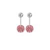 Geometric Simplicity, Light Luxury Stud Earrings, Double Ball Super Flash Full Diamond Stainless Steel Earrings, Daily Niche Earrings.