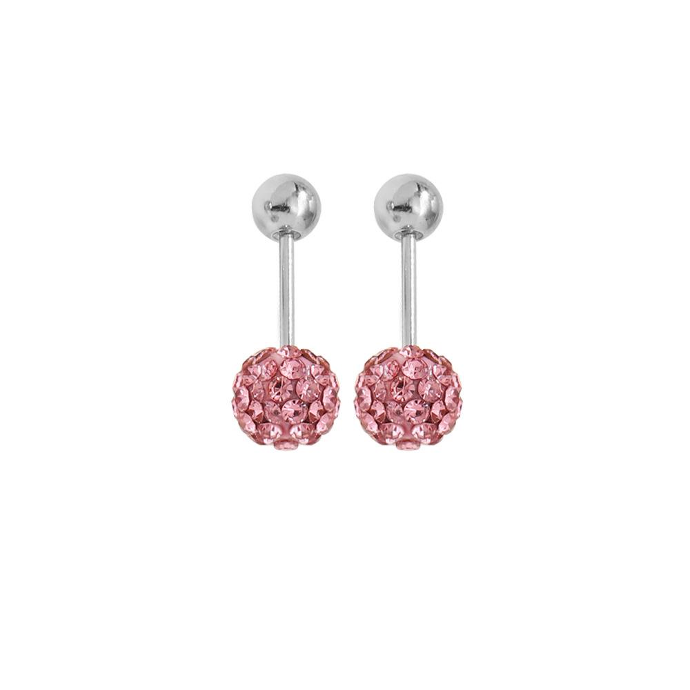 Geometric Simplicity, Light Luxury Stud Earrings, Double Ball Super Flash Full Diamond Stainless Steel Earrings, Daily Niche Earrings.
