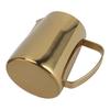 Milk Frothing Pitcher 304 Stainless Steel Coffee Steaming Pitcher Multipurpose Coffee Milk Cup for Home Golden 600ml