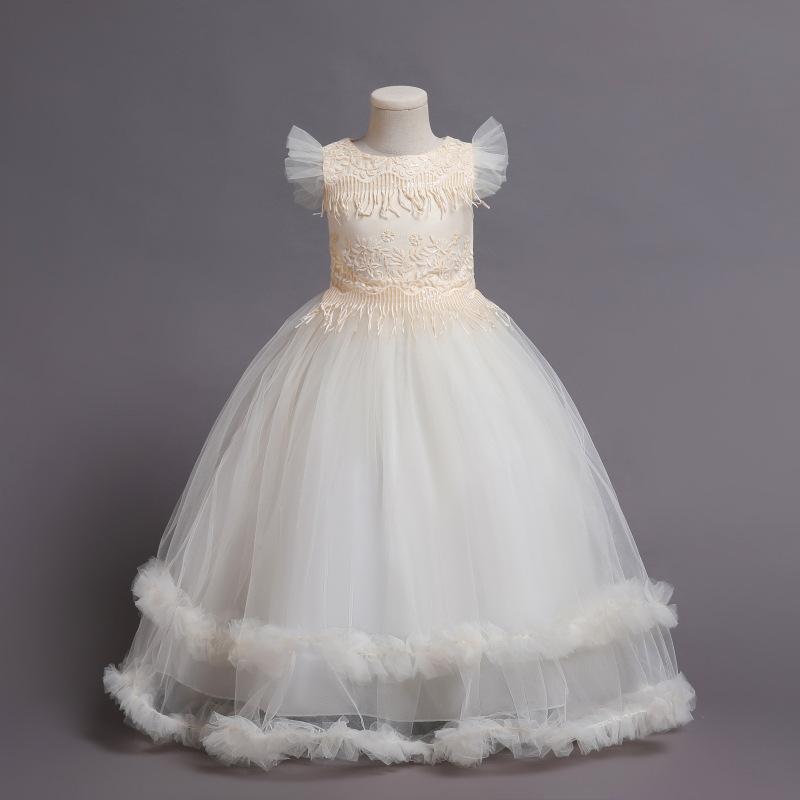 Floral Princess Ball Gown Dress for Girls 2-10 Years - Elegant Birthday/Party/Wedding Formal Dress with Petal Sleeves