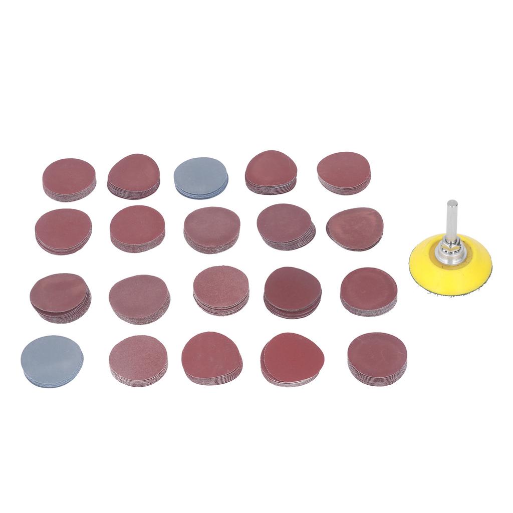 203Pcs 50mm Flocked Sandpaper Female Thread Grinding Disc Cushion Pad Polishing Sanding Sandpaper