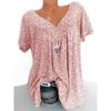 Summer Short Sleeve Floral Printed Loose Women Blouse Plus Size Fashion Elegant Casual Simple Office Shirt Ladies Solid Color Women's Clothing