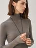 Women's Seamless Wool Turtleneck Knit Base Layer Shirt