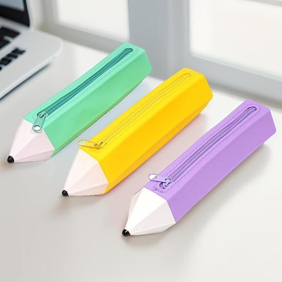 Personalized Silicone Pencil Case Zipper Pen Pouch Stationery Organizer Makeup Travel Bag Teacher Appreciation Gifts