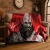 Retro God of War Spiel Kratos Flanelldecke Weiche Warme Überwurfdecke für Schlafzimmer Wohnzimmer Bett Reise Camping Picknick Geschenk