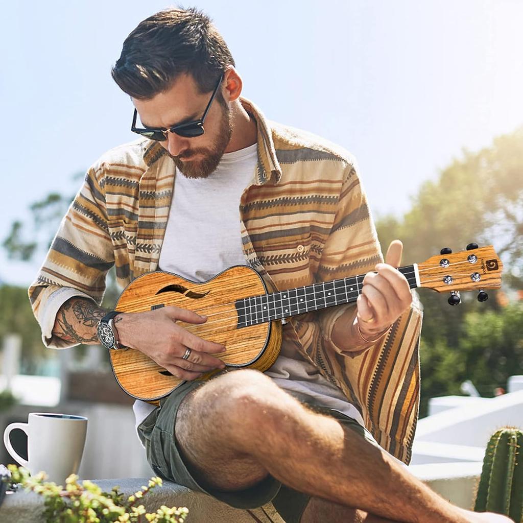 Vangoa Concert Ukulele 23-inch Walnut Wood Hawaii Acoustic Ukulele Beginner Set for Adults, Teens, and Students, with Gig Bag