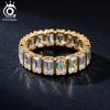 ORSA JEWELS Brilliant 925 Sterling Silver D Color Full Moissanite Diamand Ring Jewelry for Women Luxury Wedding Band Ring MOR24