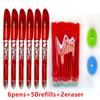 Set da 58 pezzi Penna Gel Lavabile con Impugnatura 0,5 mm Penna Magica Cancellabile Bastoncini d'Inchiostro Colorati Cancelleria per Scrittura Scolastica e d'Ufficio