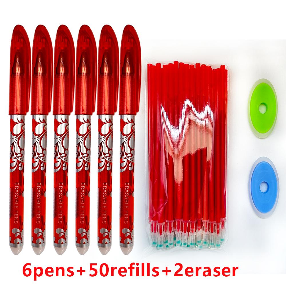 Set da 58 pezzi Penna Gel Lavabile con Impugnatura 0,5 mm Penna Magica Cancellabile Bastoncini d'Inchiostro Colorati Cancelleria per Scrittura Scolastica e d'Ufficio