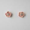 MERRYMOTIVE Pastel sunshine knit flower earring (Coral)