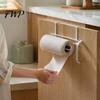 Wall Mounted Kitchen Towel Rack Hanging Paper Rack, Drill-Free Metal Organizer, Space Saving Roll Dispenser Storage for Under Cabinet No Drill