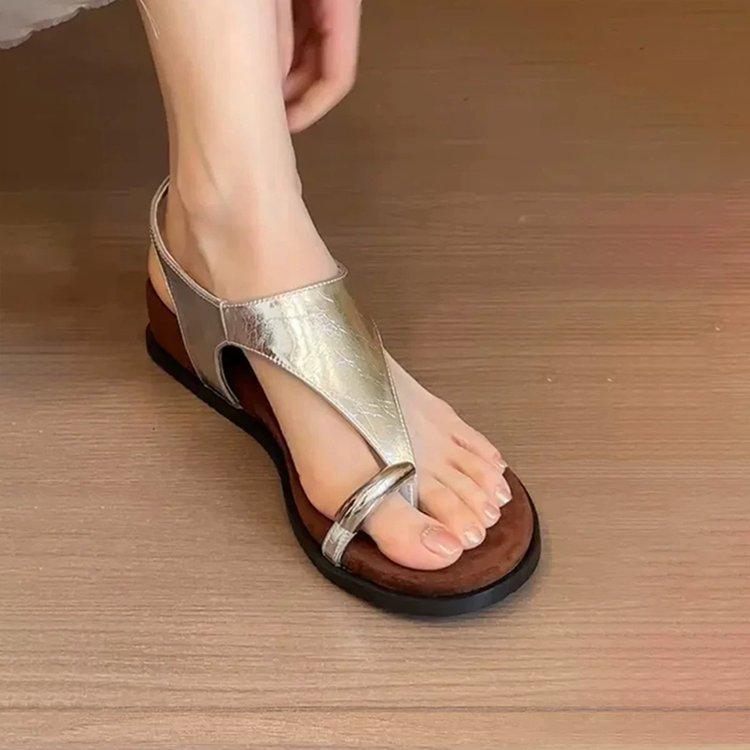 [youshilai] Set of Toe Slippers Summer New Slope Heel Flip-flops Vacation Seaside Beach Sandals