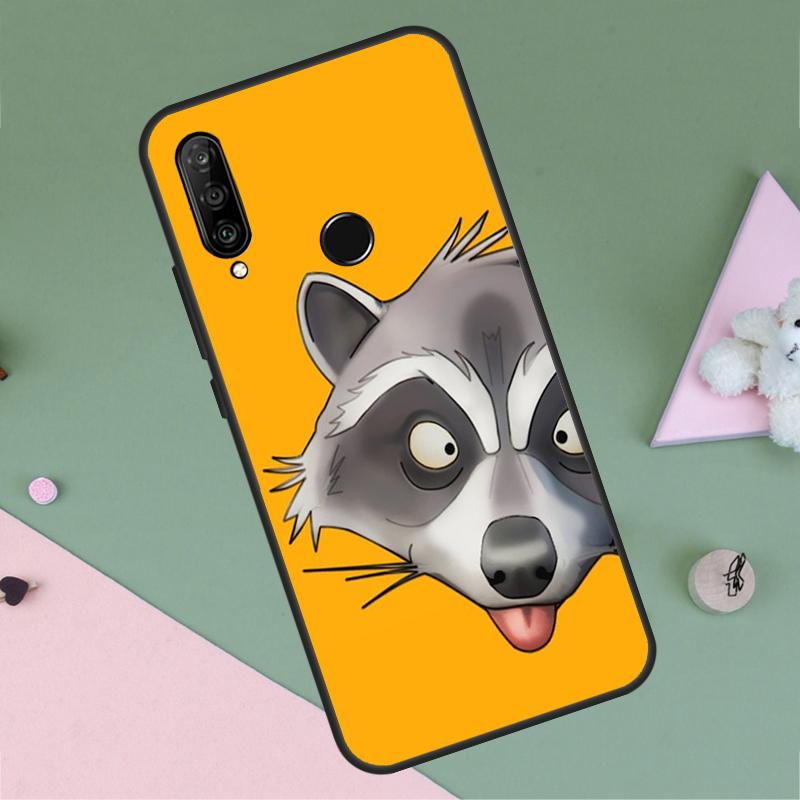 Cute Raccoon For Huawei Nova 12i 12s 11i 8i 7i 9 10 SE Y90 Y60 Y70 Y72 Y61 Y91 P30 P40 Lite P60 Pro Case