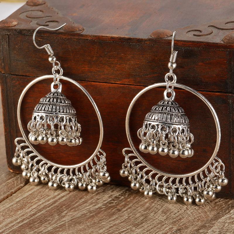 LOVBEAFAS Boho Brincos Statement Dangle Earrings For Women Small Bell Vintage Long Tassel Drop Earring Fashion Jewelry Bijoux
