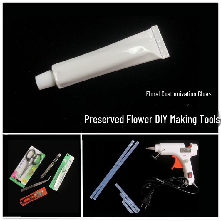 

Набір інструментів для DIY з консервованих квітів ручної роботи: Клейовий пістолет, Клейові стрижні, Флористичний клей, Ножиці, Канцелярський ніж Glue Stick 0.7*20cm (2 pieces)