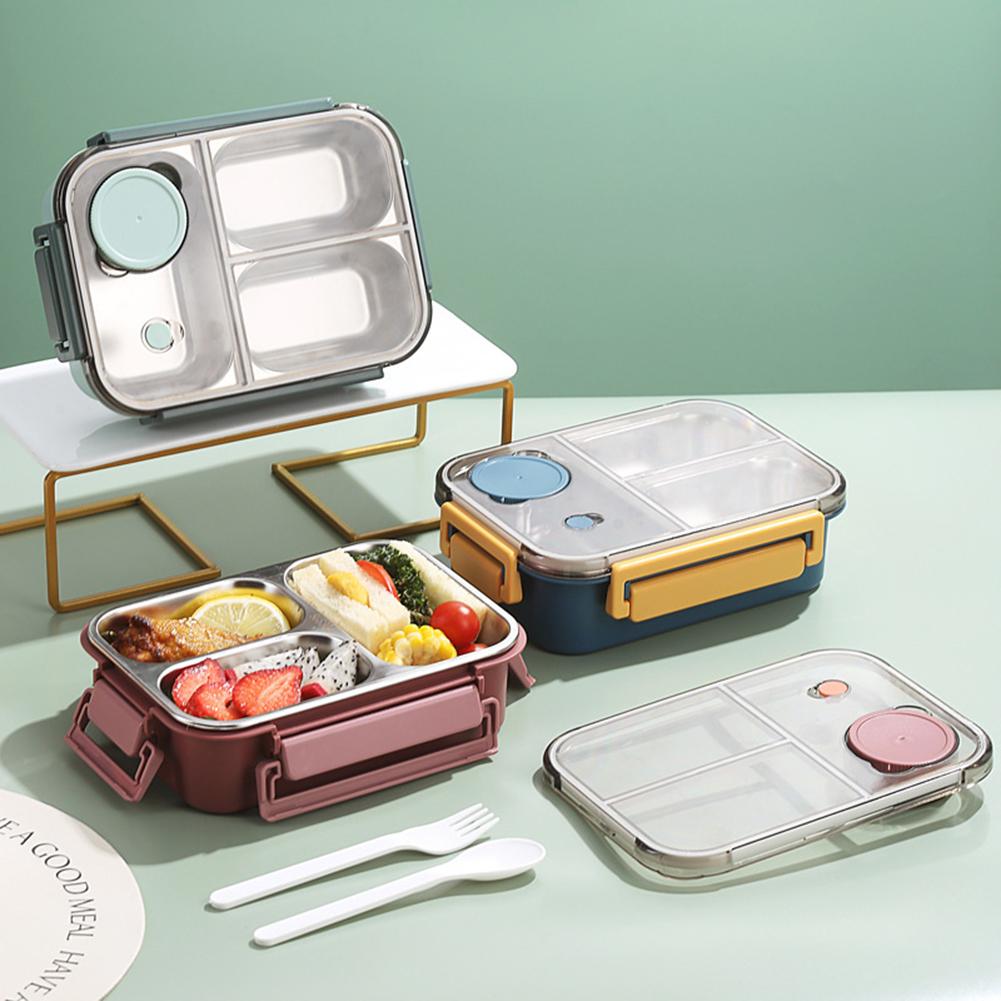 Personalisierte 3-Fächer-Isolierte Stahl-Lunchbox Große Bento-Box Kann Mit Heißem Wasser Gefüllt Werden Für Schule Büro