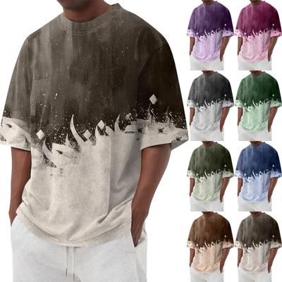 Ανδρικά T-shirt T-shirts Graphic Text Pool3D Printing Street Casual κοντά μανίκια εμπριμέ ρούχα Basic