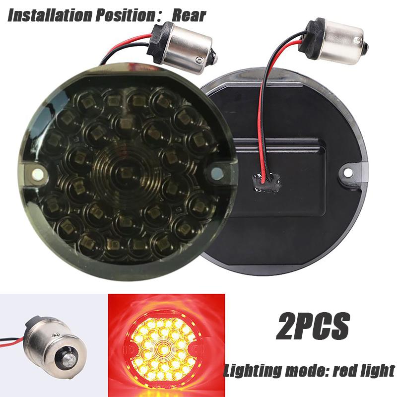 1 Pair Motorcycle LED Turn Signal Lights Brake Light Lamp For Harley Electra Glide Road