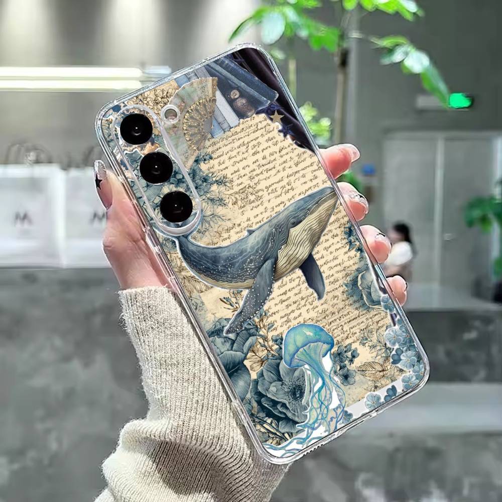 A M-Marine Whale P-Puzzle Phone Case For Samsung Galaxy A91,80,73,72 ,71,53,52,32 ,31,22,21s,20,Transparent Case