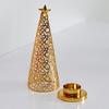 Gold Christmas Tree Candle Holder Hollow Scented Candle Stand Tealight Candle Holder  New Year