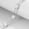 Bracelet à double couche en acier inoxydable avec perles créatives européennes et américaines pour femmes