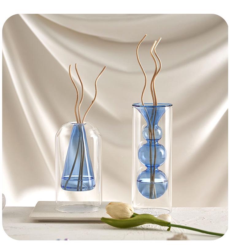 Simple Luxury Aroma Glass Vase - Muji-Inspired Essential Oil Holder