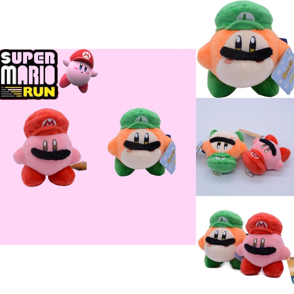 Soft Stuffed Kirby Waddle Dee Plush Toy With Mario Luigi Hat For Kids' Playtime And Collection
