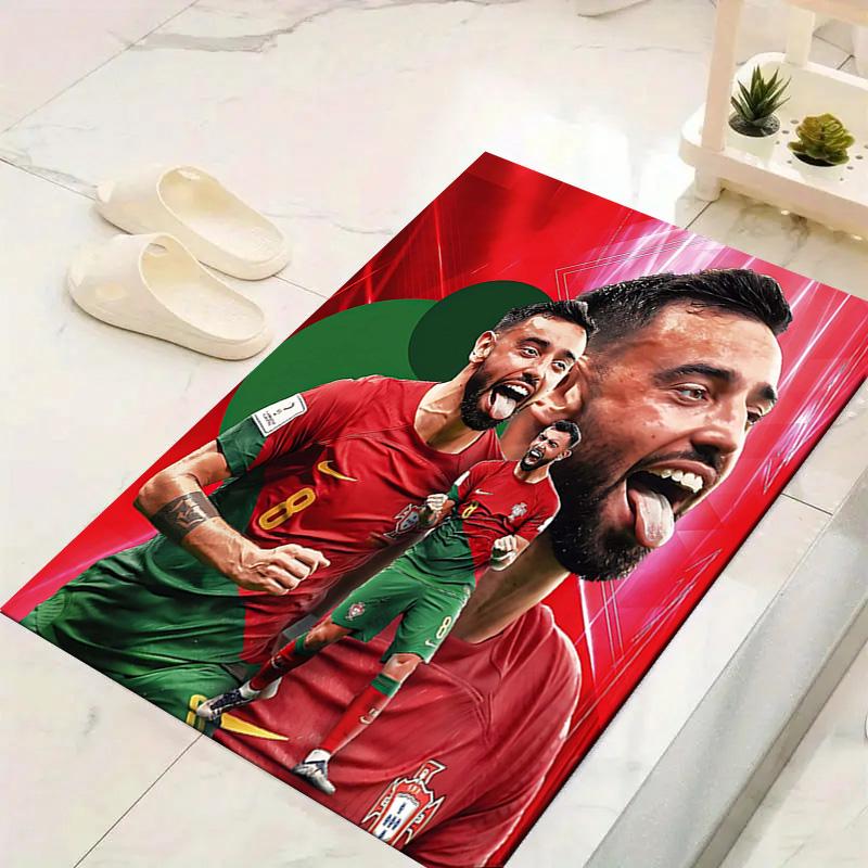 1pc Moroccan Football Player Rug, Office Carpet Indoor Outdoor Entrance Doormat, Non-Slip Soft And Comfortable, Living Room. DT70704
