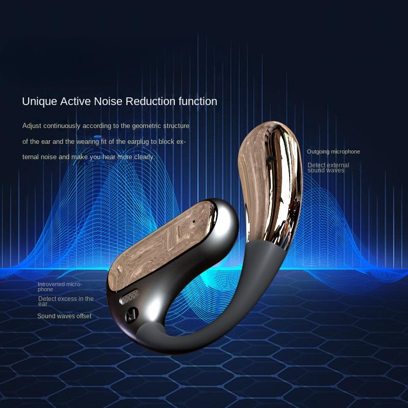 Nu intrați în ureche Căști Bluetooth fără fir Conducție fără osoasă Reducerea duratei de viață a bateriei ultra lungă Căști suspendate de zgomot