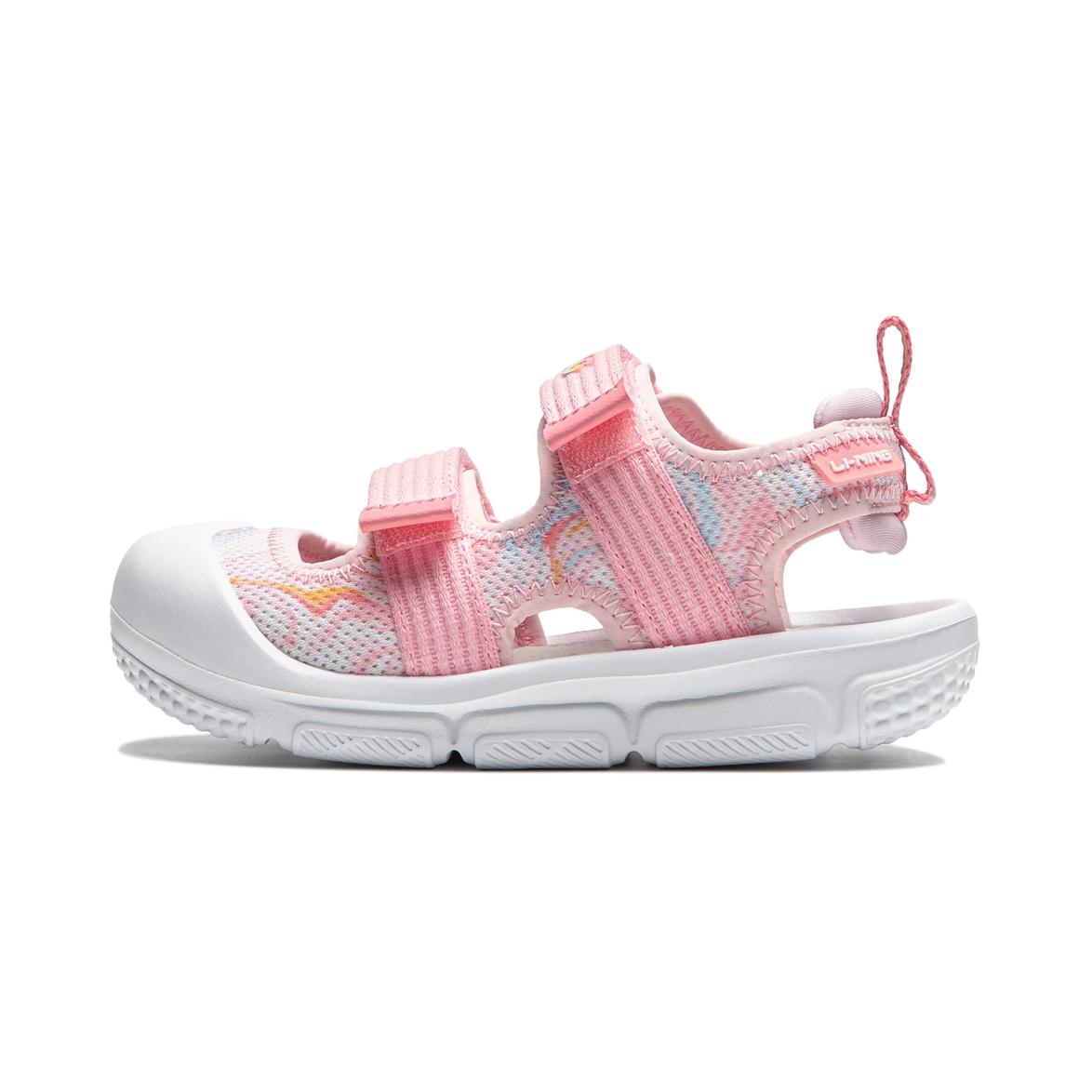 

Li Ning Удобные дышащие прочные быстросохнущие детские сандалии Детские сандалии Сладкий абрикосово-розовый персиково-розовый YKKU020-2 25