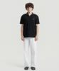 Delma Linen-Touch Semi-Wide Elastic Waist Pants - White