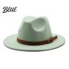 Chapeau Décontracté pour un Usage Quotidien Chapeau Fedora en Feutre de Laine Panama Unisexe avec Bande en Simili Cuir Headgear Laineux Durable Trilby à Large Bord Vintage pour Femmes
