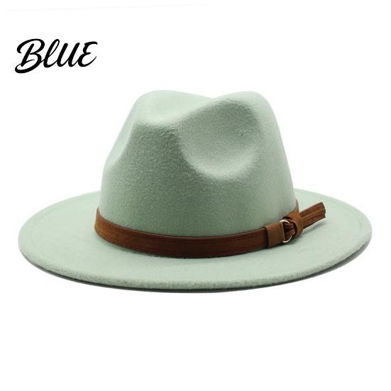 Chapeau Décontracté pour un Usage Quotidien Chapeau Fedora en Feutre de Laine Panama Unisexe avec Bande en Simili Cuir Headgear Laineux Durable Trilby à Large Bord Vintage pour Femmes