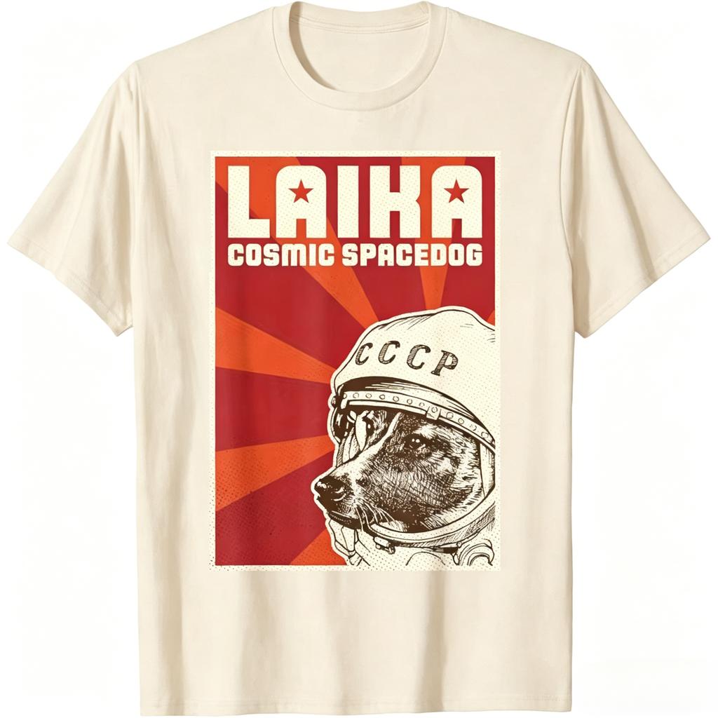 Laika Dog Sputnik Space Dog USSR Unisex TShirt with Laika Space Dog Unisexs Clothing and Womens Clothing Summer New T Shirt