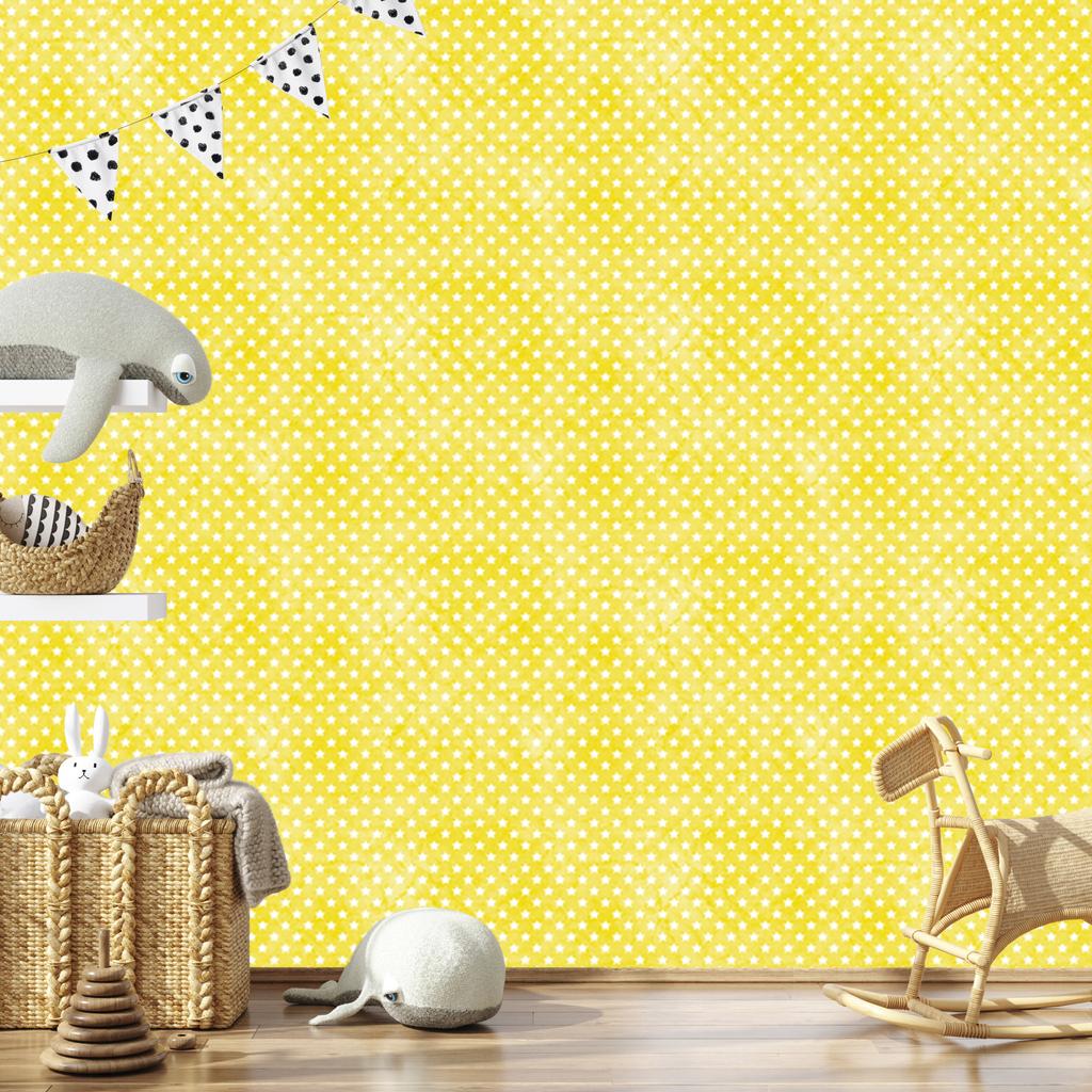 Stars Yellow Wallpaper for Living Room and Bedroom 50x1000