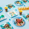 86pcs Cartoon Party Tableware Set, Cartoon Birthday Party Decorations Tableware Packs Includ Cartoon Banners Tablecloth Plates Cups Napkins etc