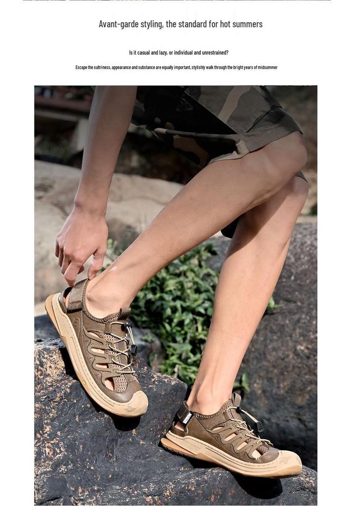 Men’s 2024 Summer Versatile Casual Non-slip Closed-toe Water and Sports Sandals