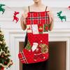 EVENHUG Oversized Christmas Stocking 31 Inch Patchwork Large Size Christmas Stocking Christmas Decorations for Family Holiday Party Decor 1 Pack