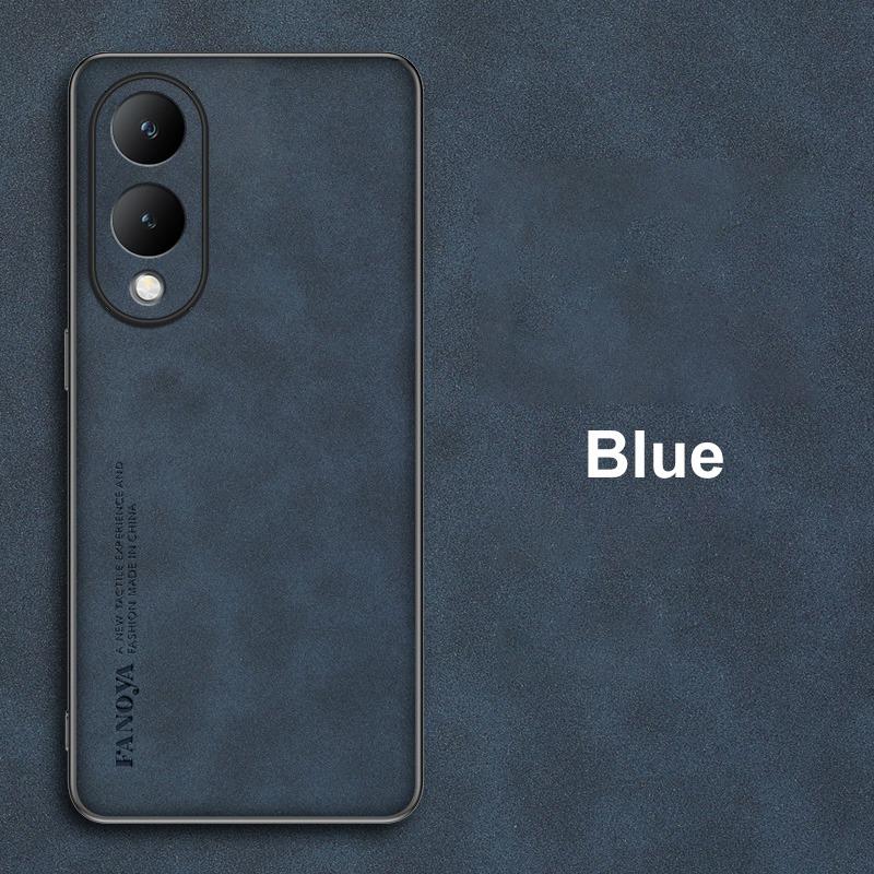 For Vivo Y17S Case Luxury PU Leather Phone Case For Vivo Y28 5G Back Cover Matte TPU Silicone Shockproof Full Protection Coque