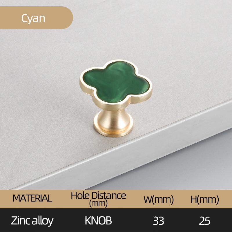 Oukali Four Leaf Zinc Alloy Furniture Mix Color Cabinet Handles Knobs