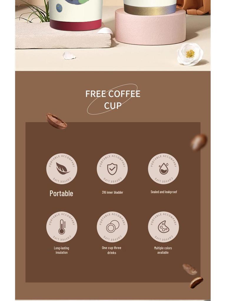 Malý princ 316 Nerezová ocel Izolovaný dětský hrnek se slámkou - Přenosná edice pro kávu a narozeninový dárek