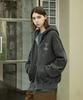 Fluke Clover Pigment Hoodie Zip-Up Dark Grey Fzt1048