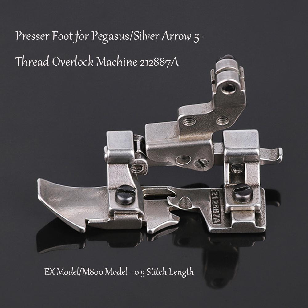 212887A Узкая лапка для 5-ниточного оверлока 988 Длиннорычажная лапка для оверлока Pegasus M800 (Оверлок