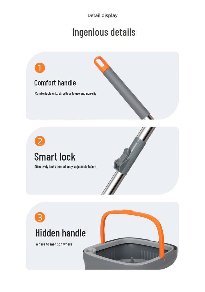 Net-Dirty Spin Mop: Hands-Free Single Bucket Mop for Easy, Automatic Cleaning