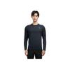 Anta Comfortable Casual Solid Color Long Sleeve T-Shirt Men Tops Dark-Gray 952435404-3